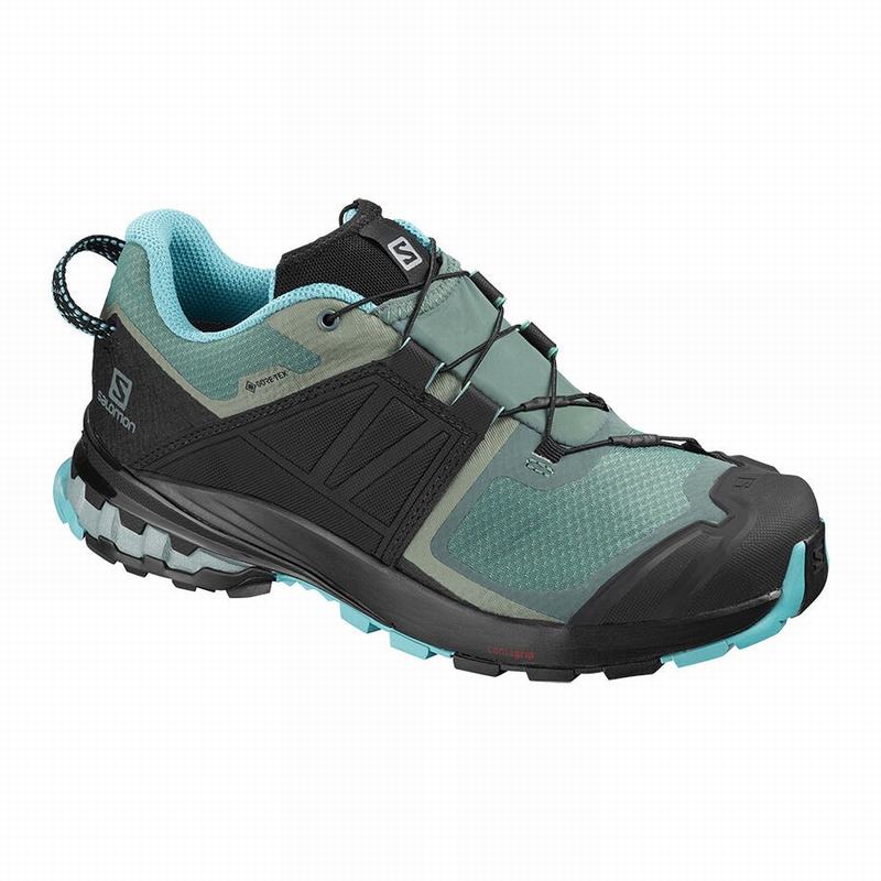 Chaussures De Trail Running Salomon Femme Vert / Noir - Salomon XA WILD GORE-TEX - France (5120-ODHN